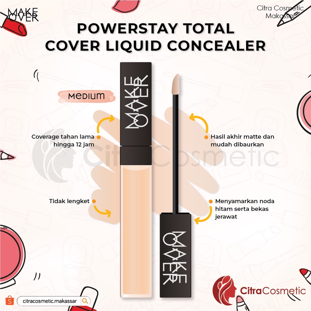 Make Over Powerstay Total Cover Liquid Concealer 6.5Ml