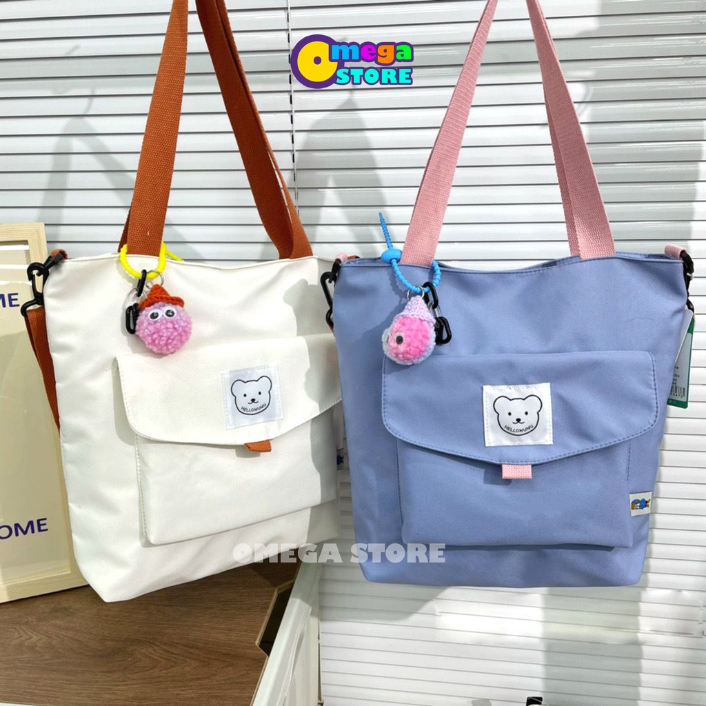 Tote Bag Wanita Resleting Tas Selempang Wanita Bahan Kanvas Tas Sekolah Anak Perempuan Fashion Korea Terbaru - 251