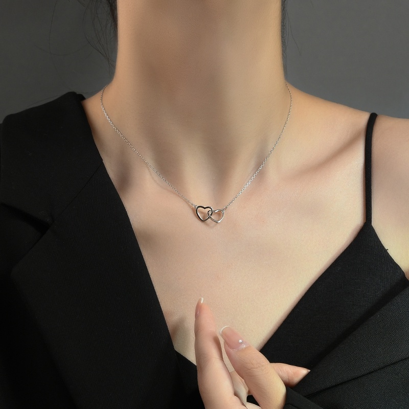 Kalung Titanium Liontin Hati Wanita Sederhana dan Lucu Gaya korean kalung aesthetic