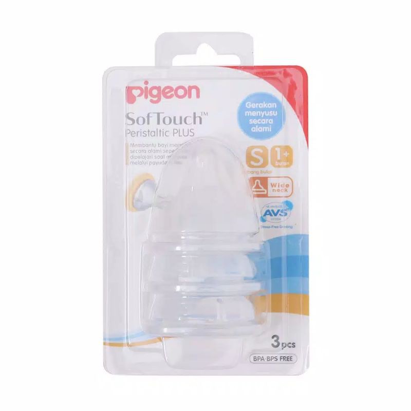 Pigeon Peristaltic Plus Nipple Blister 3pcs S