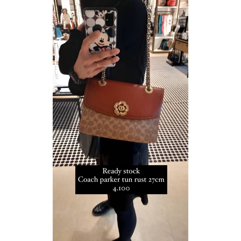 coach parker tan rust