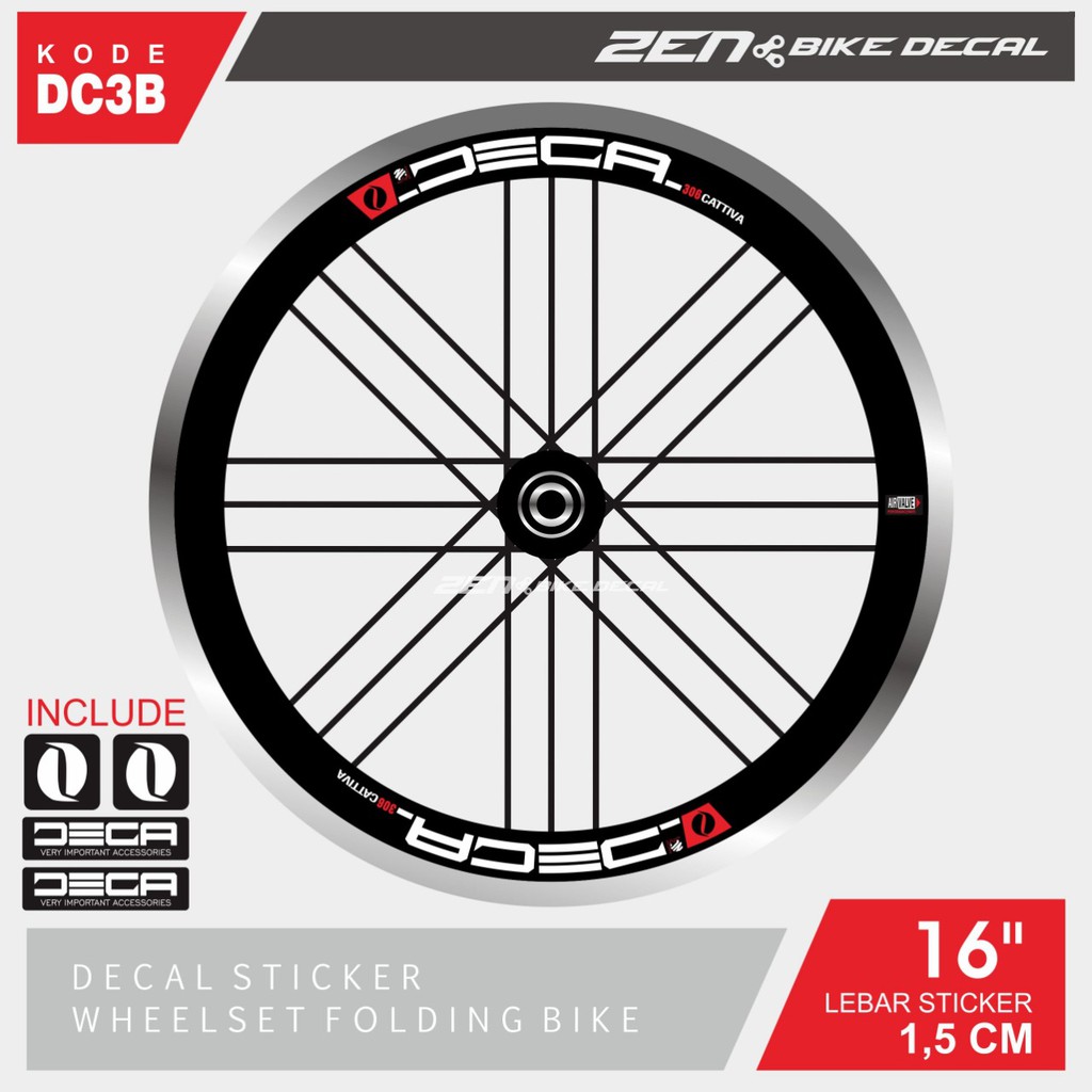 Decal Sticker VELG / RIM WHEELSET SELI / sepeda lipat RING 16 INCH