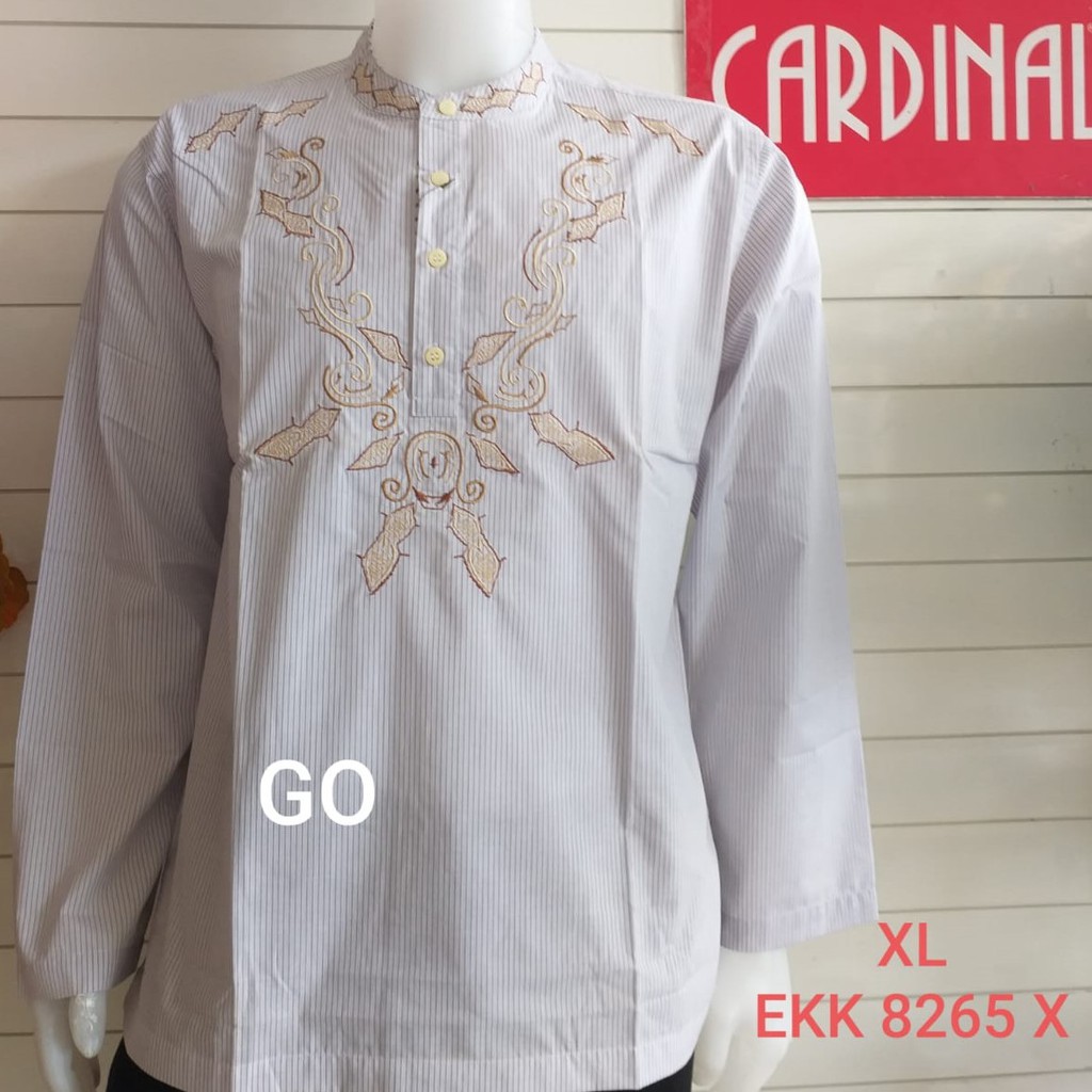 gos XL-FR CARDINAL KEMEJA KOKO/TAQWA FORMAL Reguler Pakaian Pria Muslim Lengan Panjang