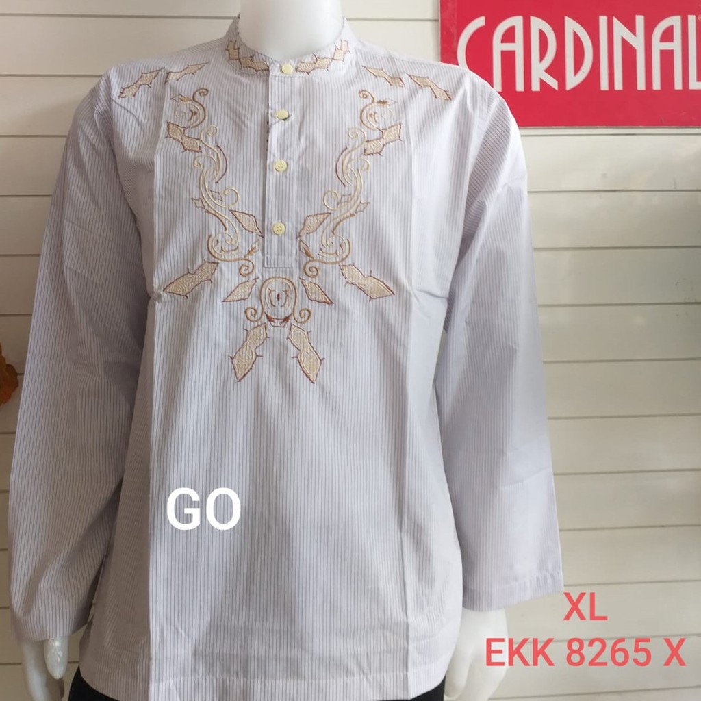 gos XL-FR CARDINAL KEMEJA KOKO/TAQWA FORMAL Reguler Pakaian Pria Muslim Lengan Panjang