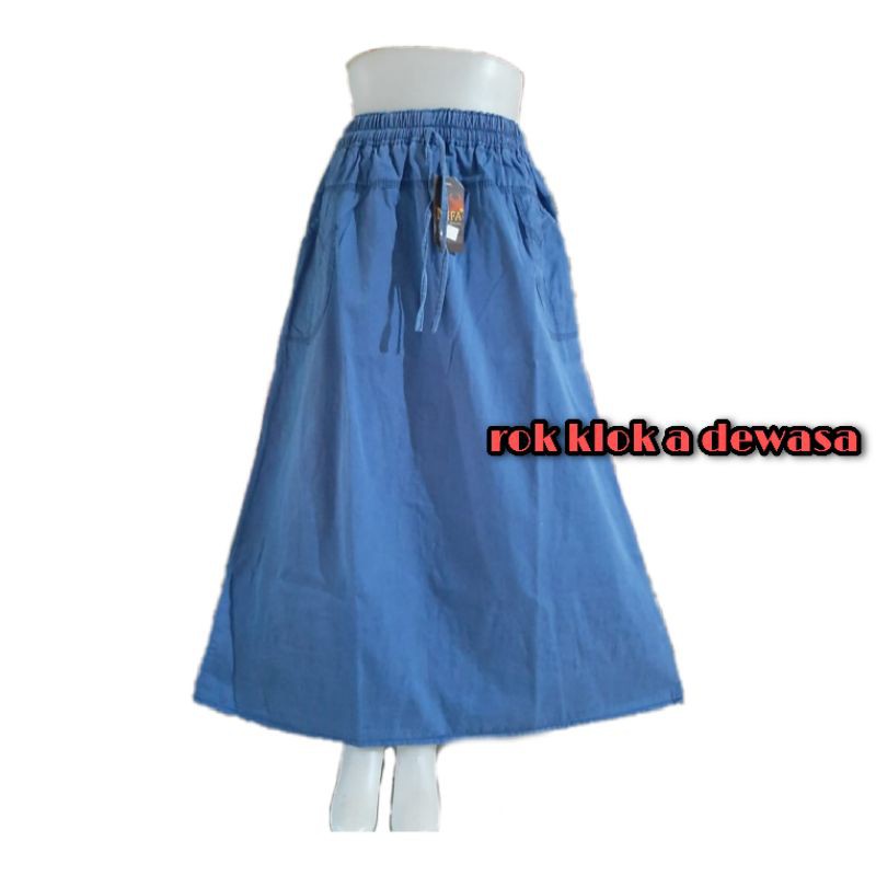 Rok Wanita Panjang Katun Semi Jeans Greige jins lokal office serba 35 bawahan Murah semi jeans halus grey by CB-1