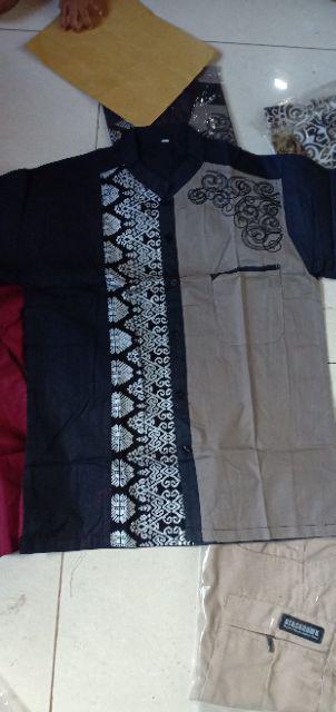 Nailo Batik Hrb026 Kenongo Kemeja Tosca Pendek Pekalongan Padi M L Xl Sogan Tulis Halus Kemeja Batik