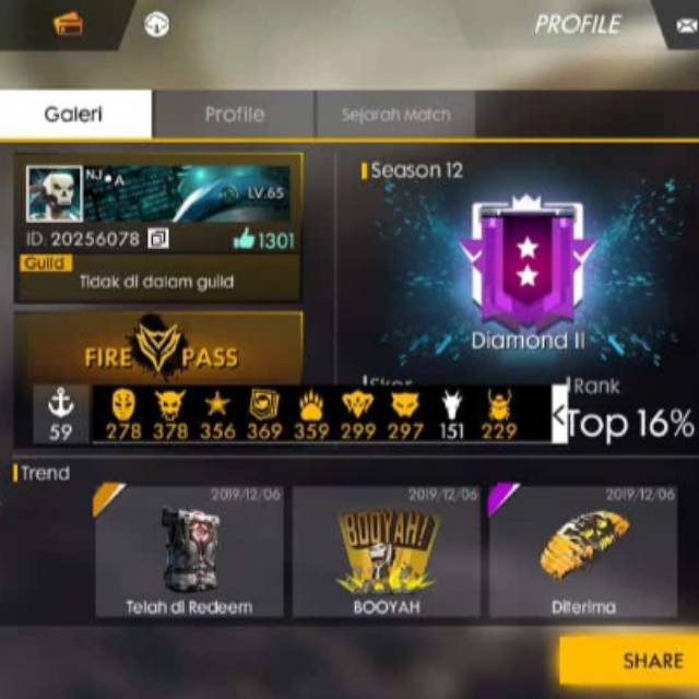 Jual Akun Free Fire Sultan Murah Meriah