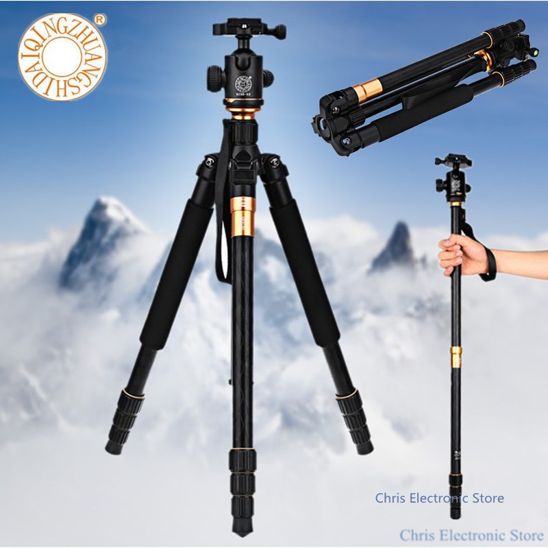 QZSD Multifunction Professional DSLR Tripod + Monopod - Q999 - Black