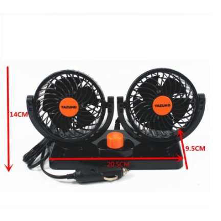 Kipas Angin Mini Fan Car 24V Double Headed T304