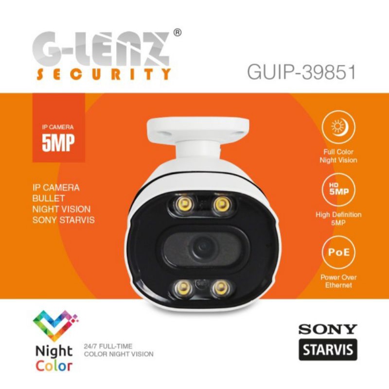 GLENZ CCTV OUTDOOR NIGHT COLOR TECH - CAMERA GUIP 39851 IPCAMERA 5MP