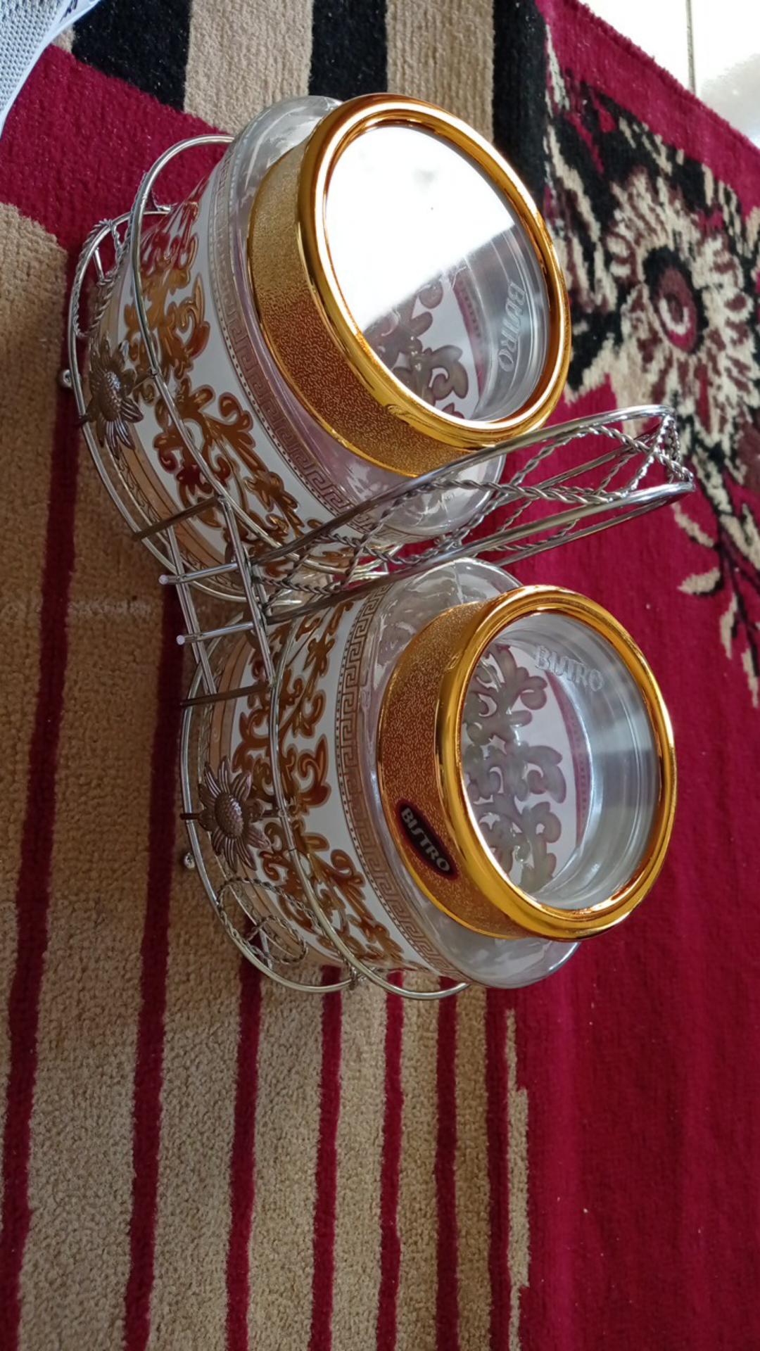 Toples Motif Set Isi 2 + Rak Stainless Bo-132