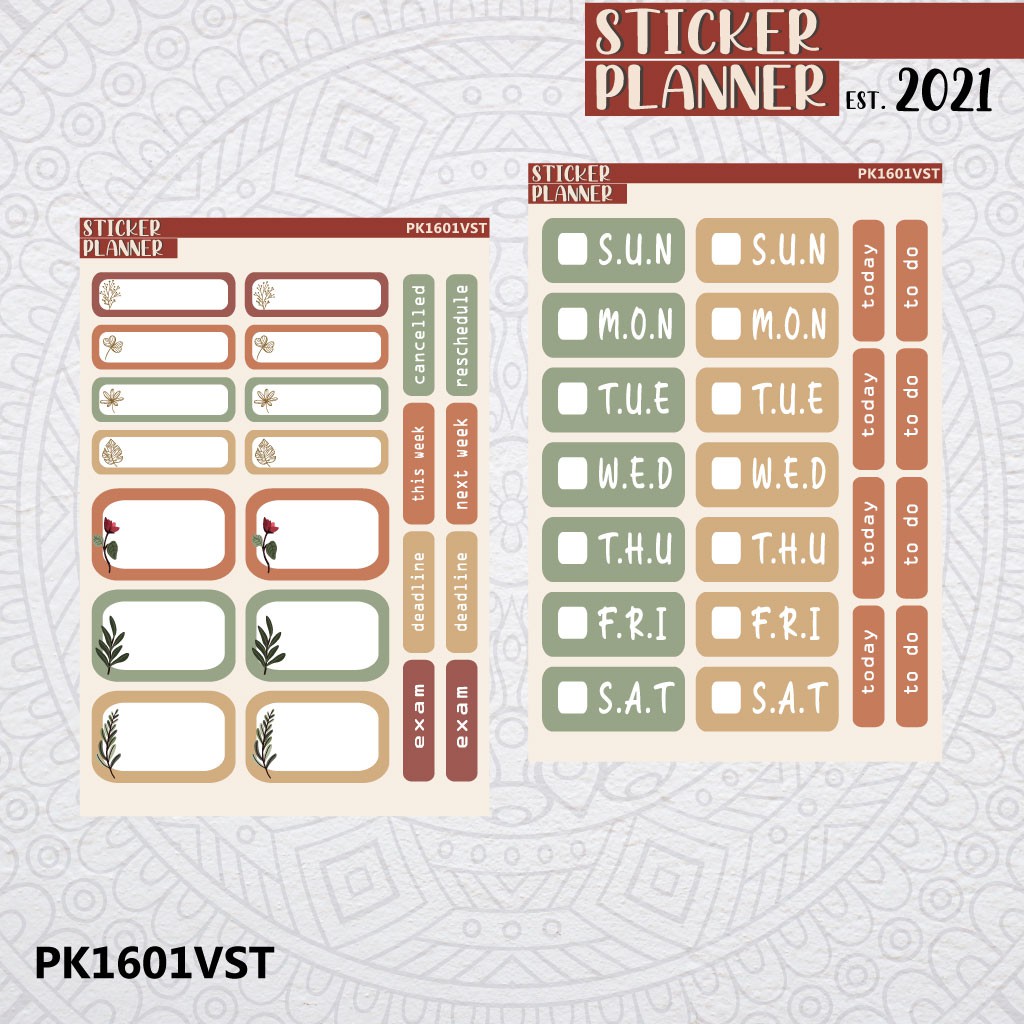 

Sticker Planner Weekly Hari Label Set Kit | Sticker Sheet, polco, Scrapbook, Studygram, Journal