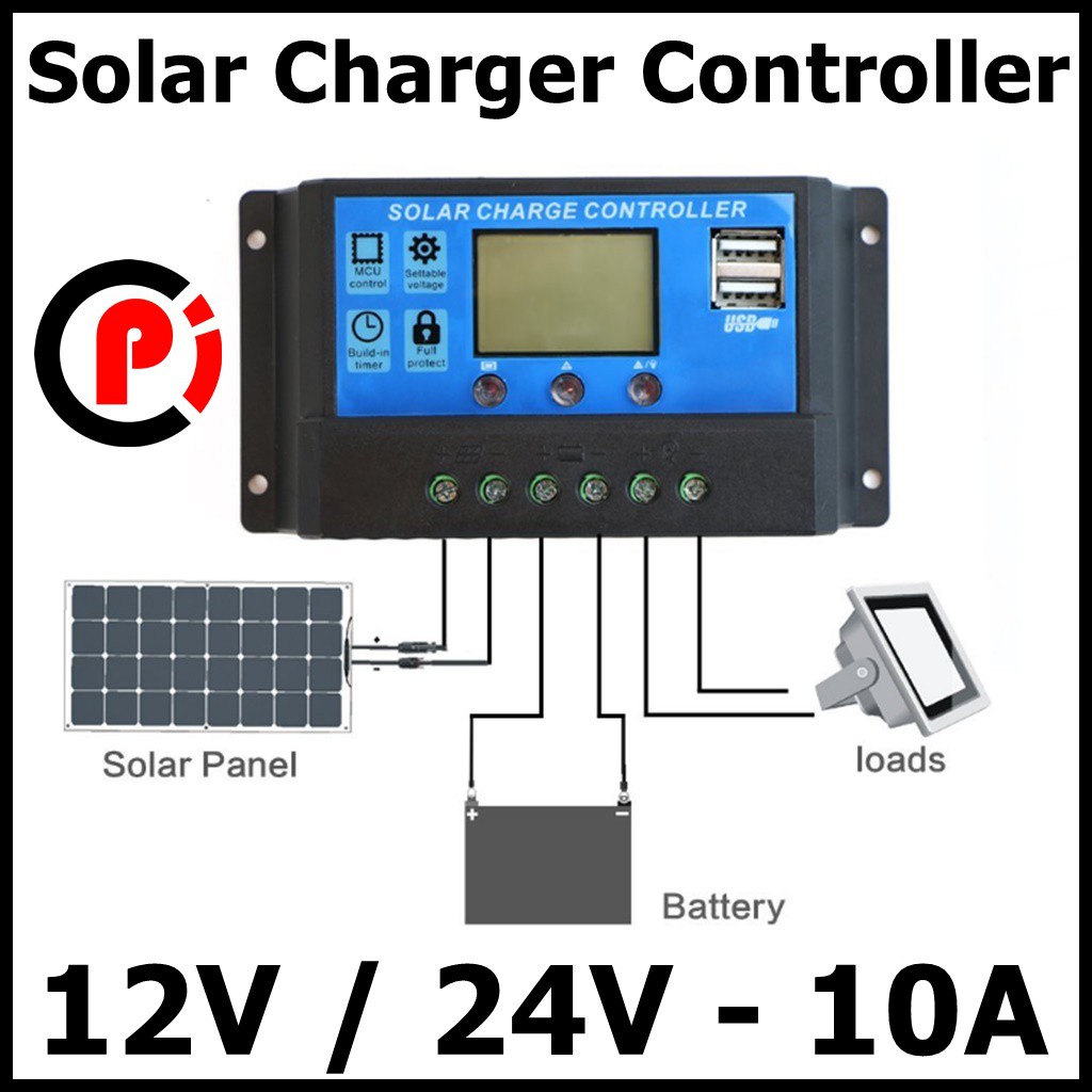 SCC 10A LCD PWM Solar Panel Charge Controller With Dual USB 5V