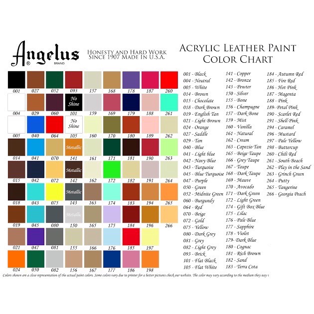 

[TERMURAH] ANGELUS ACRYLIC LEATHER PAINT 4 oz / 118 ml