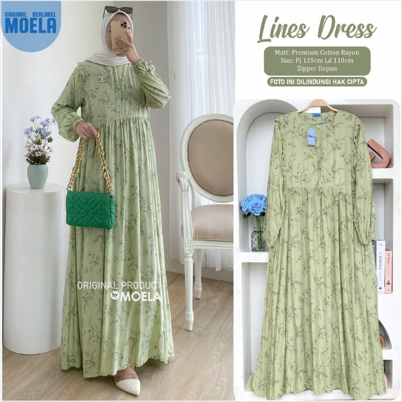 Lines Niora Dress Gamis Jumbo Allsize Busui Premium Catton Rayon Original Ori Moela Berlabel-3