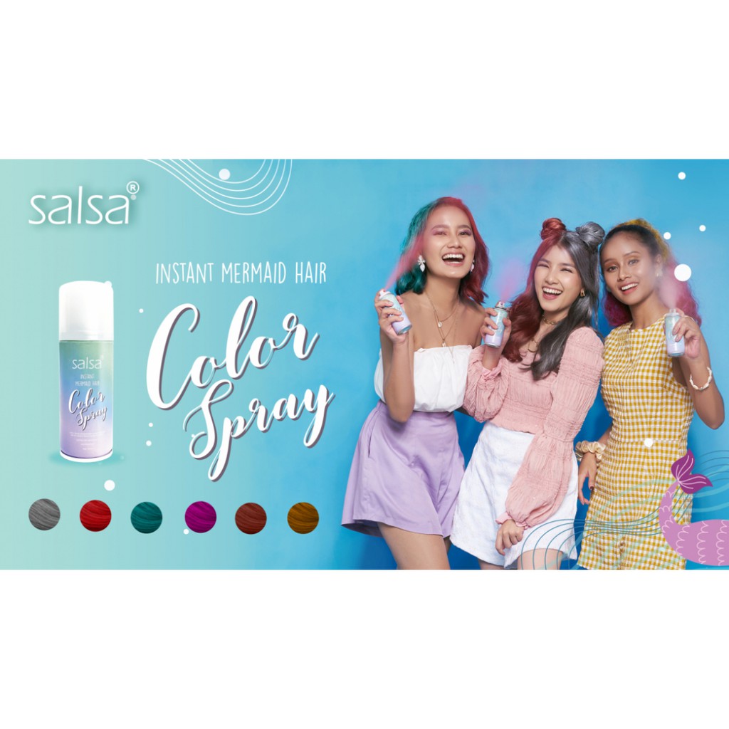 SALSA Instant Mermaid Hair Color Spray | Cat Rambut Non Permanen 80ML