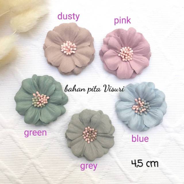 Bunga Suede Bulat Putik