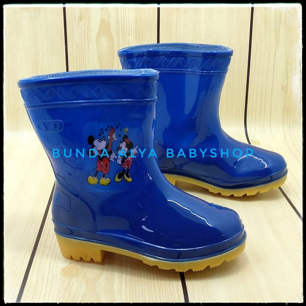 Sepatu Anak Laki BootsHujan Usia 2 3 Tahun Motif Kartun Lucu - Sepatu Anak Boot Hujan  Anti Air BIRU TUA Boots Hujan Anak