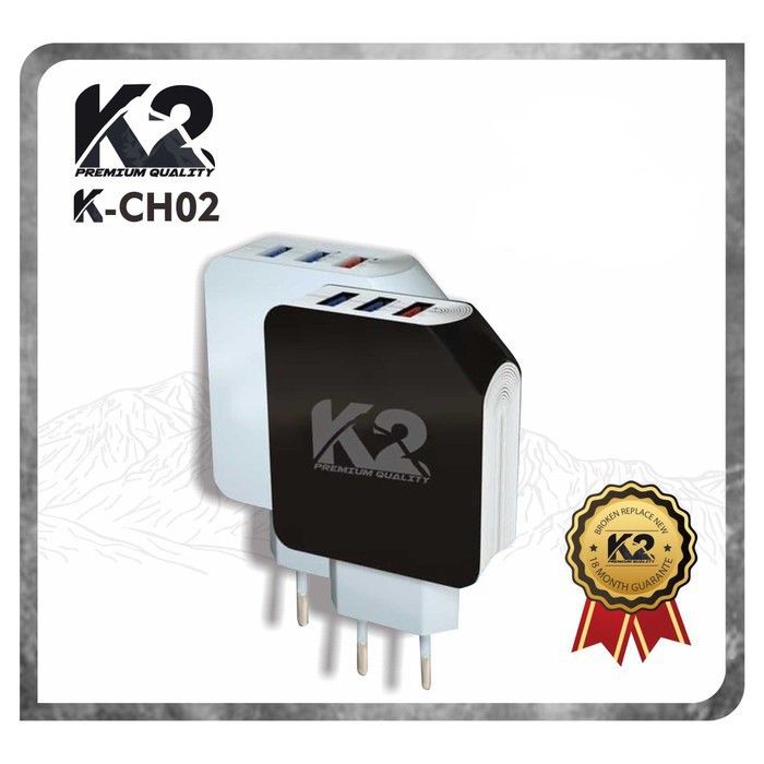 3 PORT USB Charger K2 Premium Quality K2-CH02 QUALCOMM 3.0 FAST [fs]