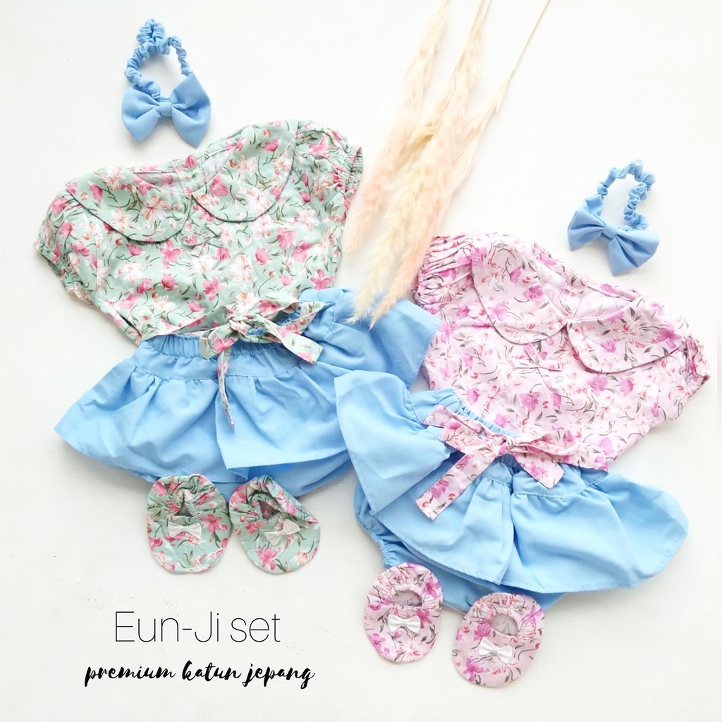 HAMPERS LAHIRAN GEMPITA / AUDREY / EUN JI gift set lahiran bayi kado baju bayi anak perempuan cewek terlaris lucu-olive green EUN JI