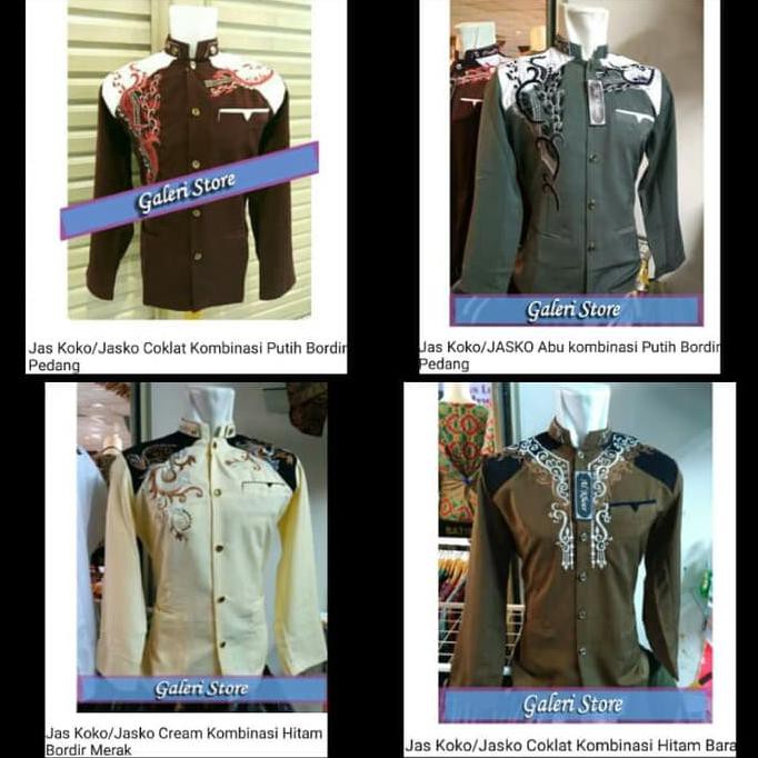 Baju Koko Jasko Dewasa Bordir Kombinasi Jas Koko Lakilaki Murah Atasan