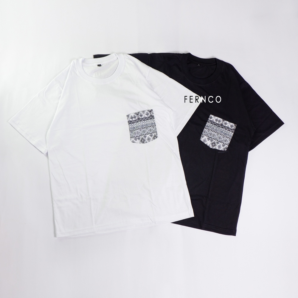 Wafistore Kaos Saku Batik . Baju Saku Kombinasi Pria