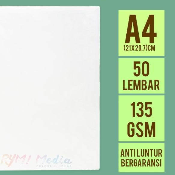 

♔ Kertas Inkjet Paper 135 gsm A4 isi 50 Single Side ♪