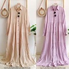 Gamis katun rayon polos ld 116 cm