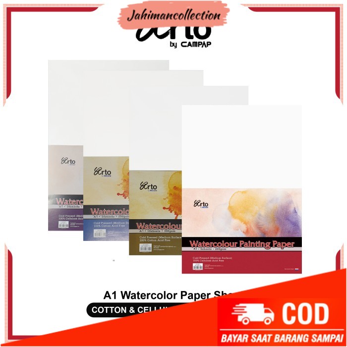 

✨ BISA COD ✨ Kertas Cat Air Arto A1 Watercolor Paper Sheet - CELLULOSE 300gs