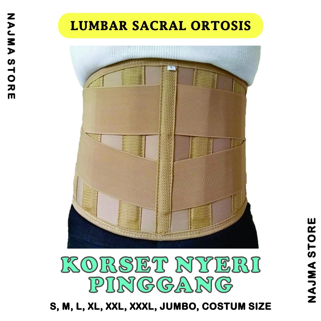 Korset Lumbal Korset Lumbar Pinggang Tulang Belakang Saraf Pria Wanita LSO HNP