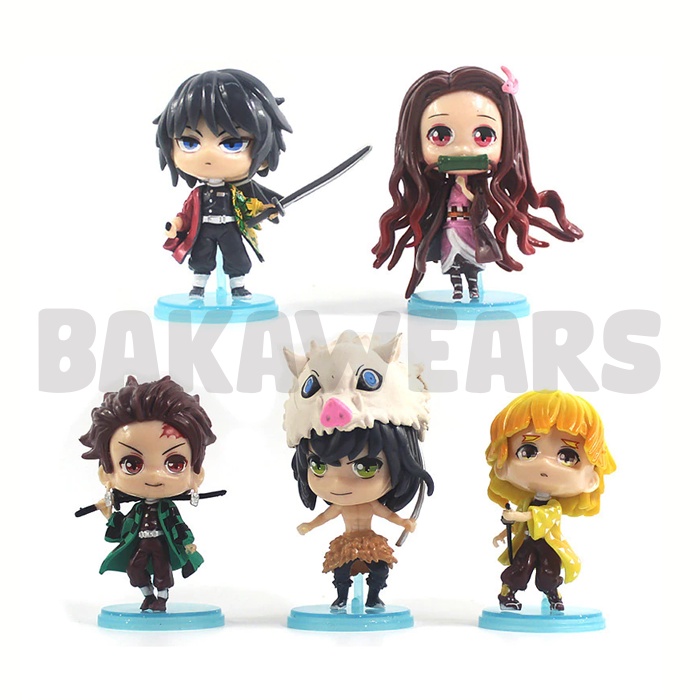 Action Figure Demon Slayer: Cute Kawaii Version - Tanjiro, Giyuu, Nezuko, Zenitsu, Inosuke