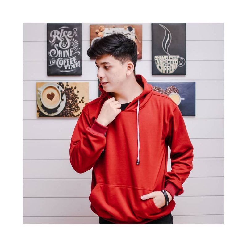 Sweater hoodie polos / pria wanita size l xl xxl bahan fleece / original-4