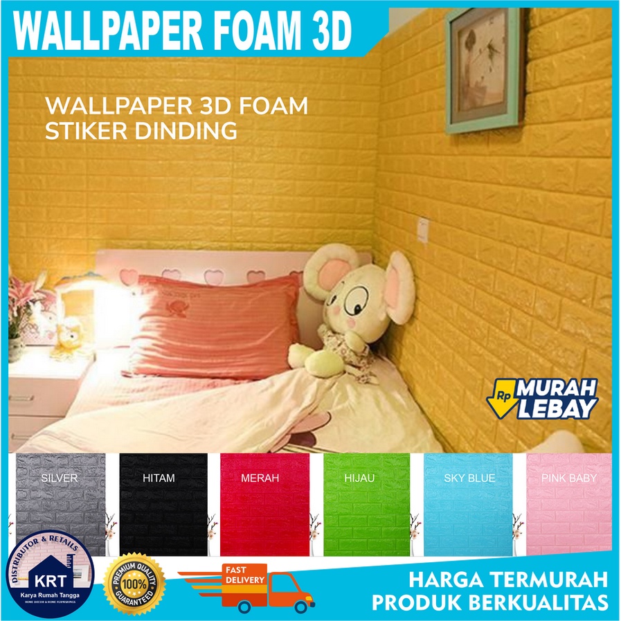 PROMO Wallpaper Dinding 3D Murah Wallfoam 3D Stiker Dinding Peredam Suara Dekorasi Kamar Tidur
