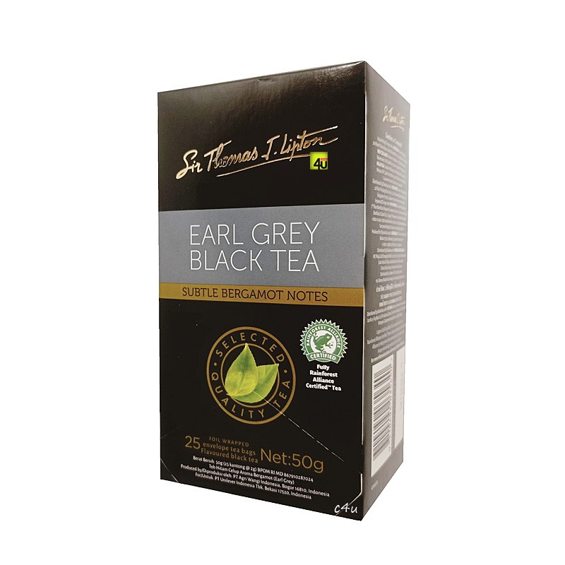 Jual Lipton Earl Grey Black Tea Teh hitam Italia 25pcs x 2gr
