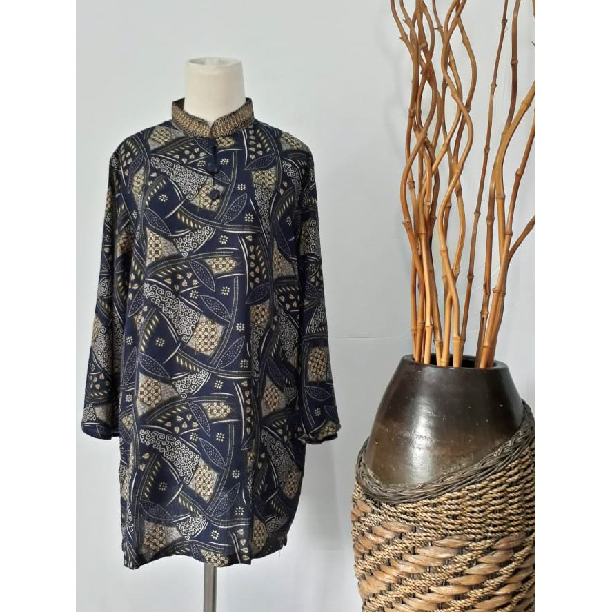 Atasan Wanita BMK1 Batik Halus Dobby Premium Blouse Kerja Kantor Formal Seragam Muslim Casual Motif 
