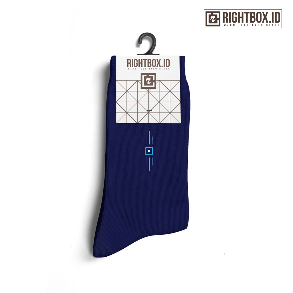 Rightbox Casual, Kaos Kaki Motif Pria Dewasa, Panjang Sebetis, Warna Hitam, Coklat dan Navy-3