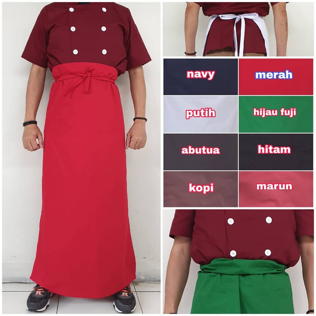 Jual Apron Long Half Celemek Masak Panjang Apron Chef Panjang | Shopee ...