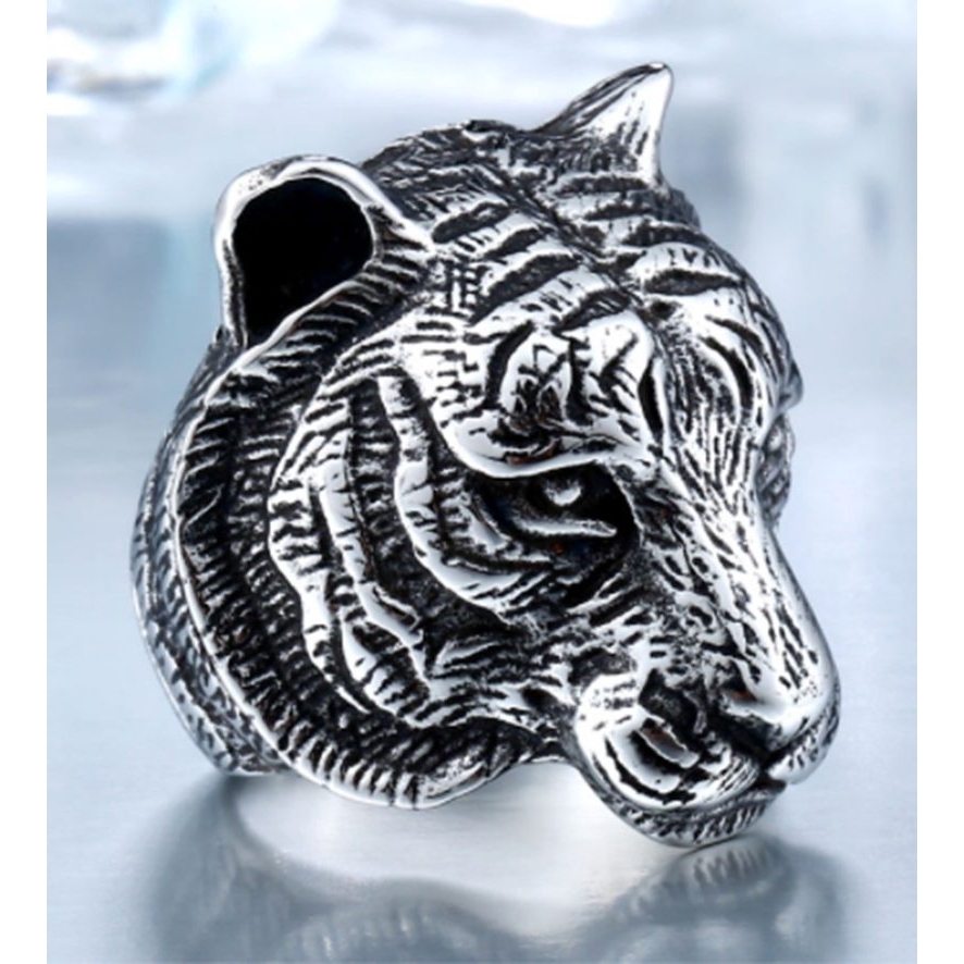 Cincin Bahan Alloy Desain Kepala Harimau Gaya Unikeropaamerika Untuk Priawanita 2020