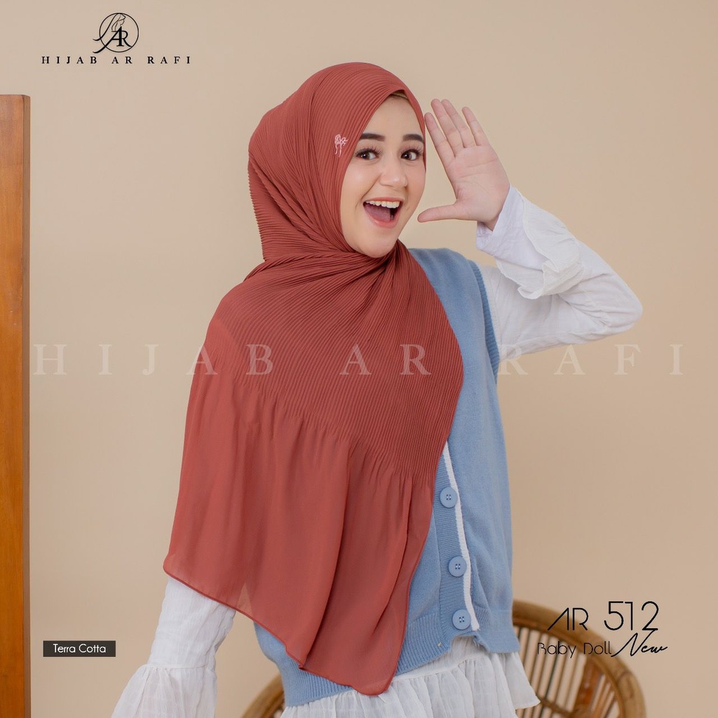 Pashmina Plisket AR 512 Hijab Arrafi Pashmina Plisket Bahan Babydoll