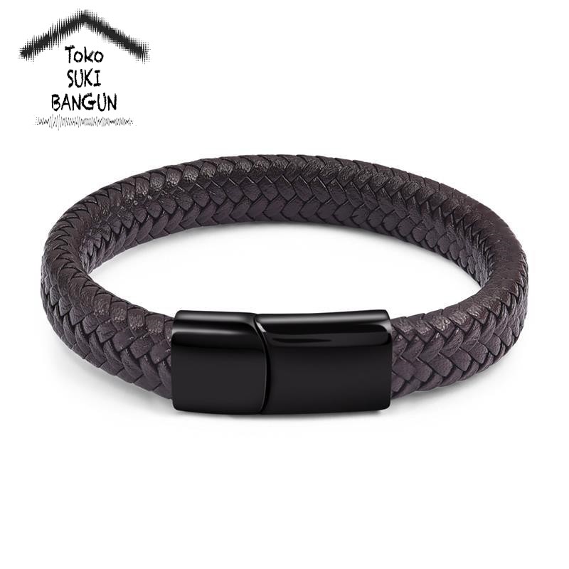 Gelang Kulit Pria / Gelang Cowok / Bracelet Men Fashion MB-007