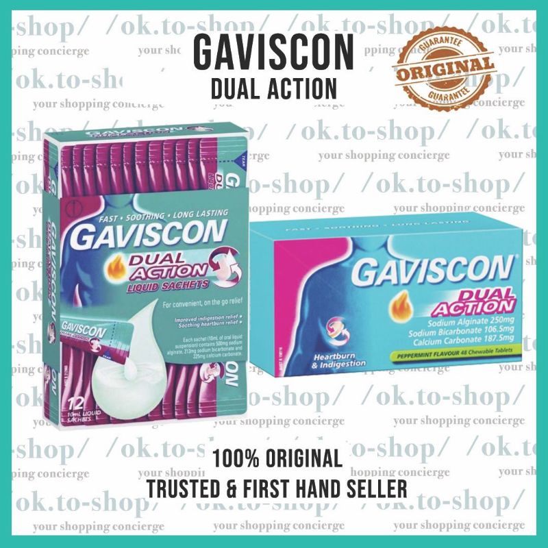 Gaviscon Dual Action Liquid Sachets Tablets Ready