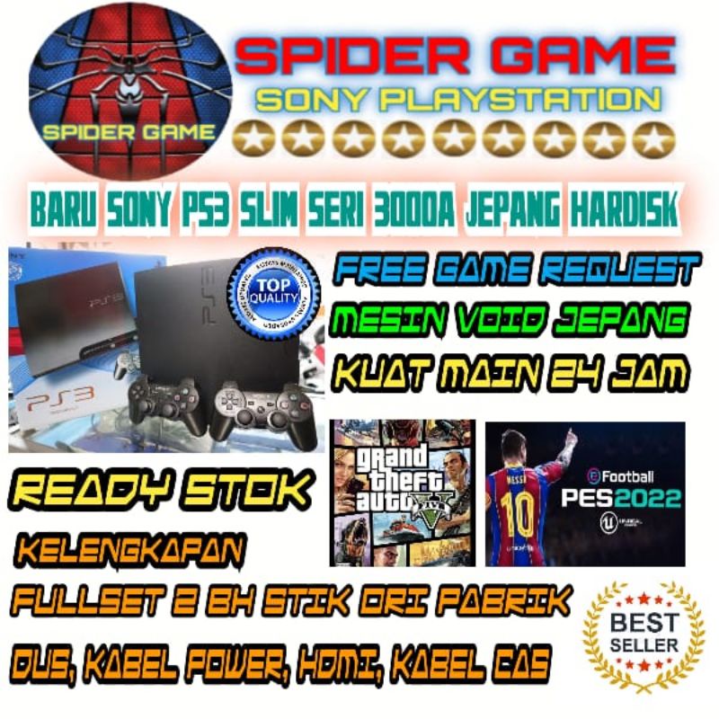 PS3 SLIM SONY PLAYSTATION SERI 3000A HFW HDD 500GB ORIGINAL