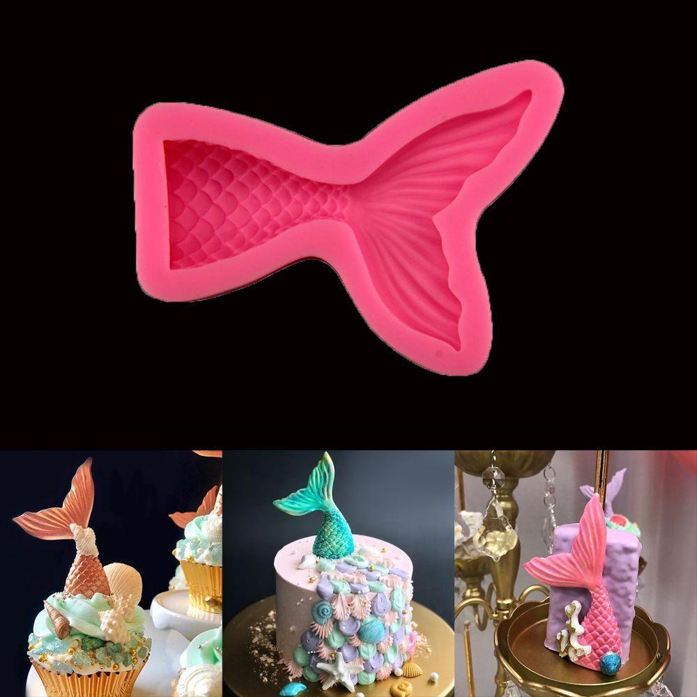 Solighter Mermaid Cetakan Silikon DIY Coklat Membuat Kue Kering Fondant Permen Clay Sugar Craft Baking Tool