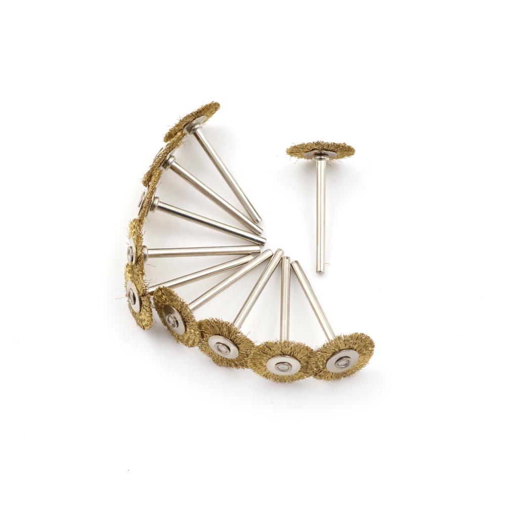 10pcs Sikat Kawat Kuningan 22MM Untuk Rotary Power