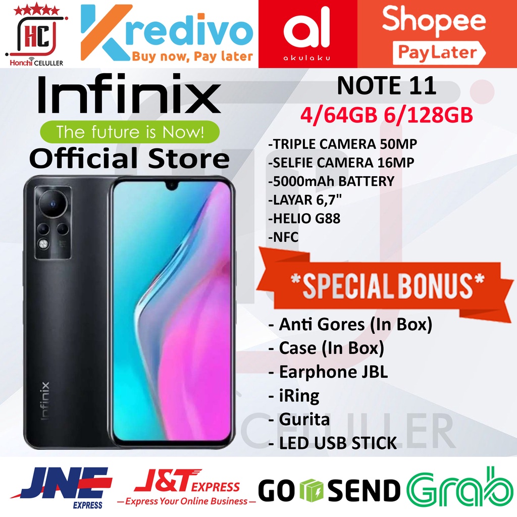 INFINIX NOTE 11 NFC 6 128 4 64 4/64GB 6/128GB GARANSI RESMI INFINIX INDONESIA