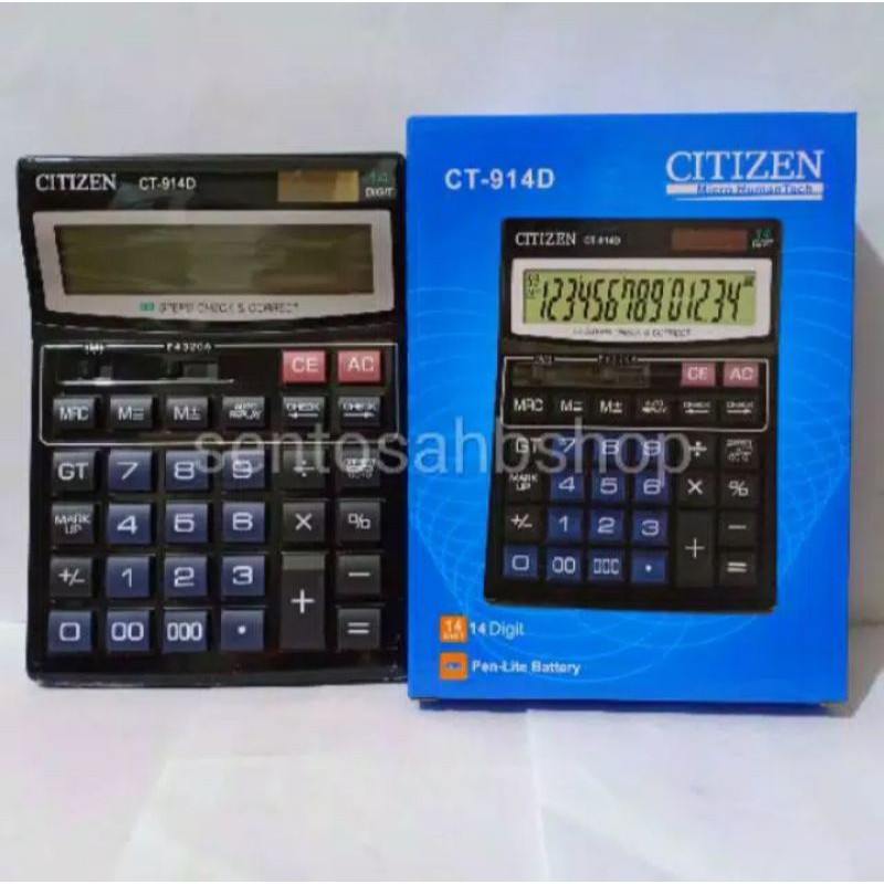 

Kalkulator Citizen CT 914 D 14 Digit Besar . Kalkulator 14 Digit Besar