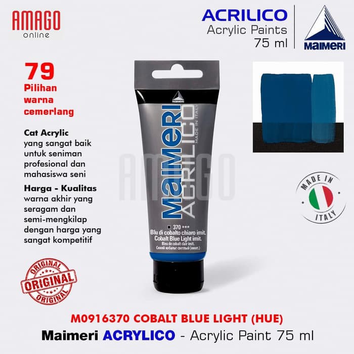 MAIMERI Acrilico - Acrylic Paint - Cobalt Blue Light - 75ml - M0916370