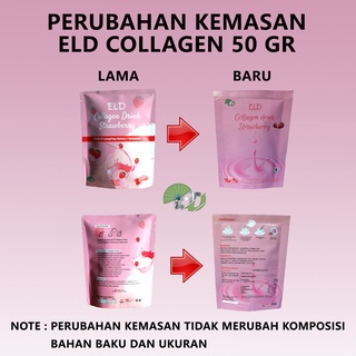 ELD Collagen Drink Pemutih Badan dan Pelangsing Badan dalam 1 kemasan Rasa Strawberry 55gr