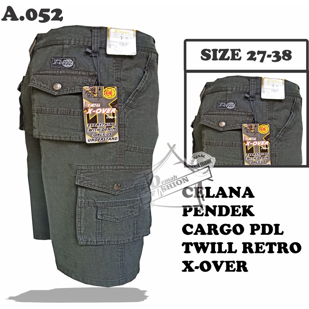 CELANA PENDEK PDL CARGO TWILL RETRO  X-OVER MURAH