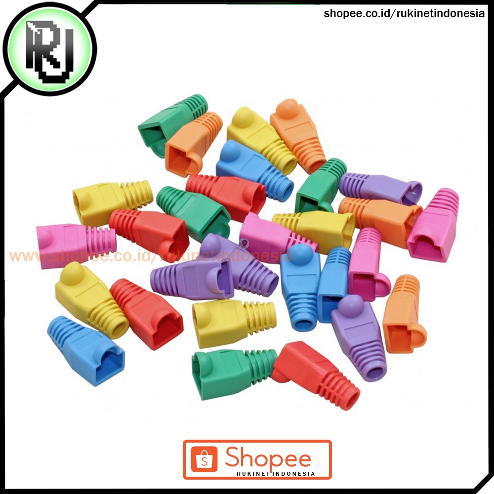 Plug Boot Cover RJ45 Karet Pelindung Jack Konektor Kepala Kabel UTP LAN Jaringan Komputer ISI 50PCS